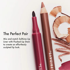 Summer Fridays SoftLine Lip Liner in various shades, creamy and sculpting, shown in a close-up image.