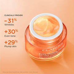 Clarins Extra-Firming Energy Moisturizer 50ml jar showing the unopened beauty product with label and packaging details