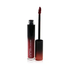 Four shades of M.A.C. LOVE ME Liquid Lipcolour displayed in a beauty product image.