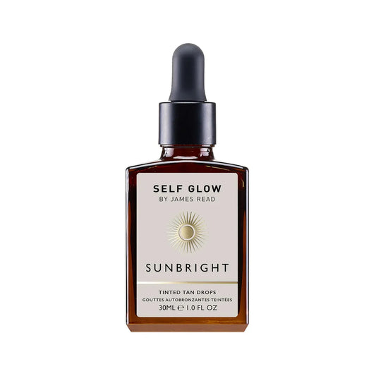 By James Read Self Glow Sunbright Tinted Tan Drops 30ml, natural self-tanning skincare with a tinted glow for radiant skin.