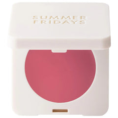 Summer Fridays Blush Butter Balm in Sweet Rose shade, a beauty product with a smooth, hydrating blush formula in a sleek container.