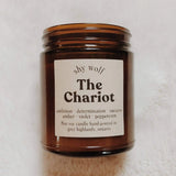 Shy Wolf Candles The Chariot soy candle with Santal and amber scent, designed for home ambiance and decor.
