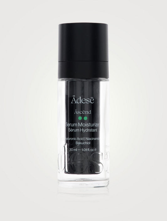 ÄDESĒ Äscēnd The Serum Moisturizer bottle, 30ml, with sleek packaging and product label visible, in a beauty product image.
