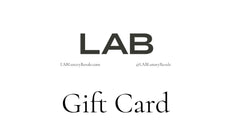 LAB gift card featuring a sleek design, ideal for gifting, with a modern look and accessories.